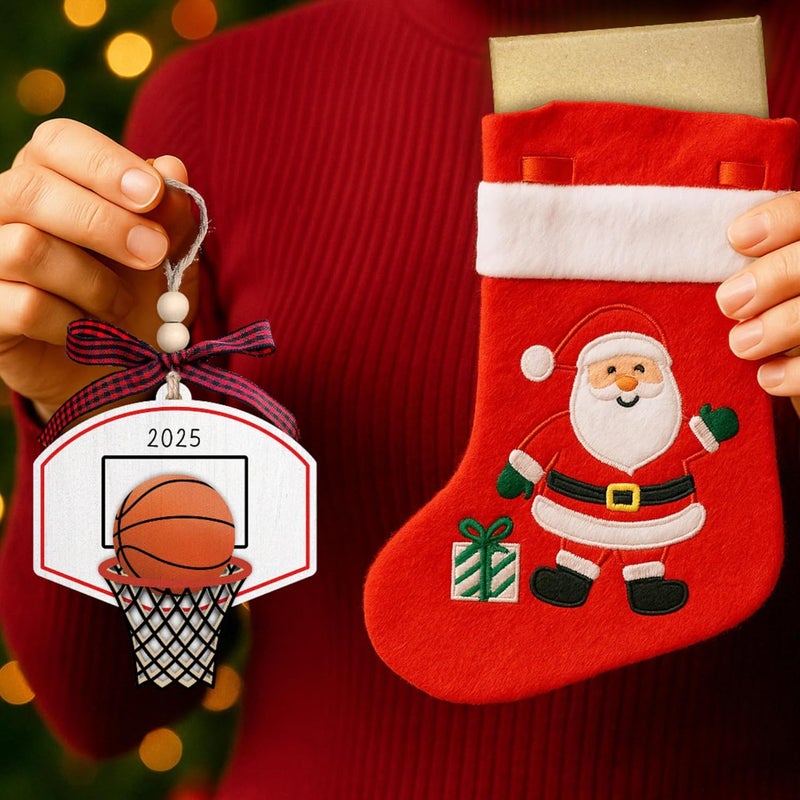 SUCHAGIFT Basketball Ornament - Basketball Ornaments for Christmas Tree - Sports Ornaments for Tree - Girls Sports Gifts, Team Gifts - Wood Christmas Ornament 2025 & Marker for Custom Text - Image 5